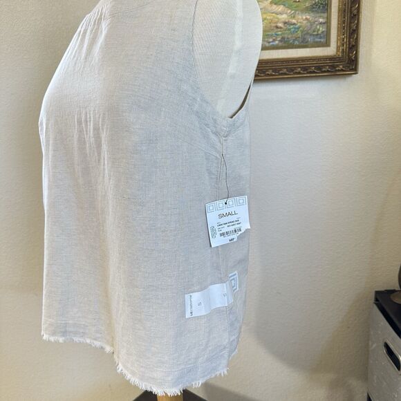Liz Claiborne Womens Linen Blend Tank Tunic Top Sleeveless Minimalist Sz S New* - Picture 2 of 10